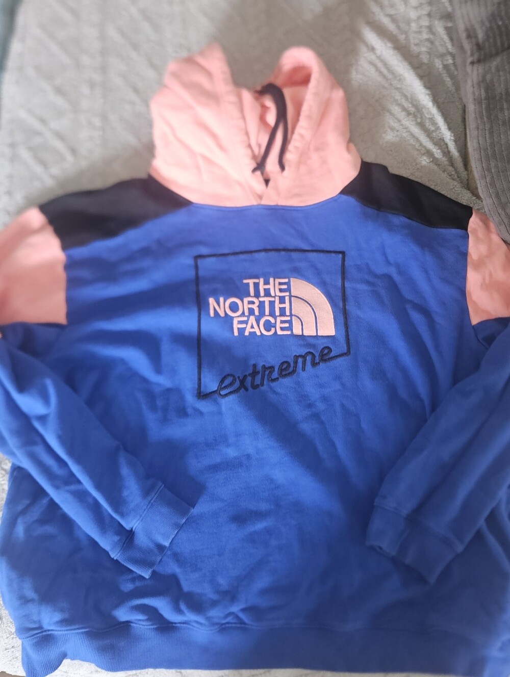 The North Face Blue & Pink 'Extreme' Logo Hoodie